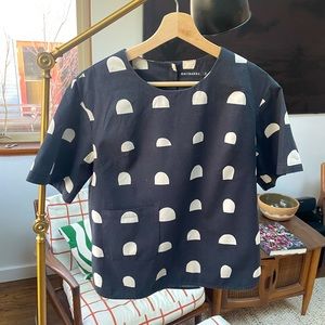 Black printed Marimekko top size 36